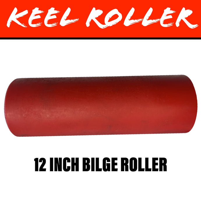 12 INCH RED POLY Flat Bilge Centre Roller