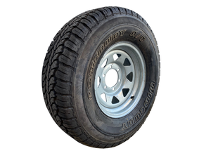 15 INCH GALVANISED WHEEL AND LT TYRE (MULTIPLE SIZES)