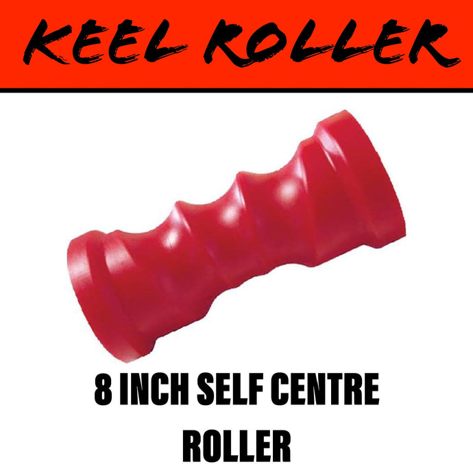 8 INCH RED POLY Self Centring Centre Roller