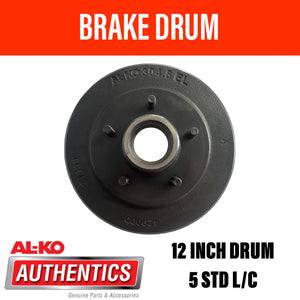 AL-KO 12 Inch 5 Stud Brake Drum Suit 2T Bearings