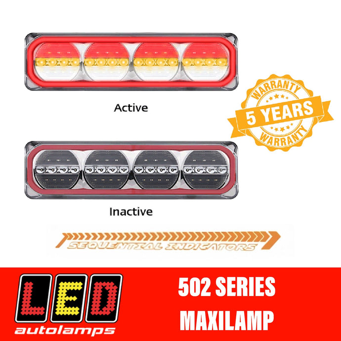 Pair LED AUTOLAMPS 520ARWM-2 MAXILAMP Sequential Indicator LED Taillights