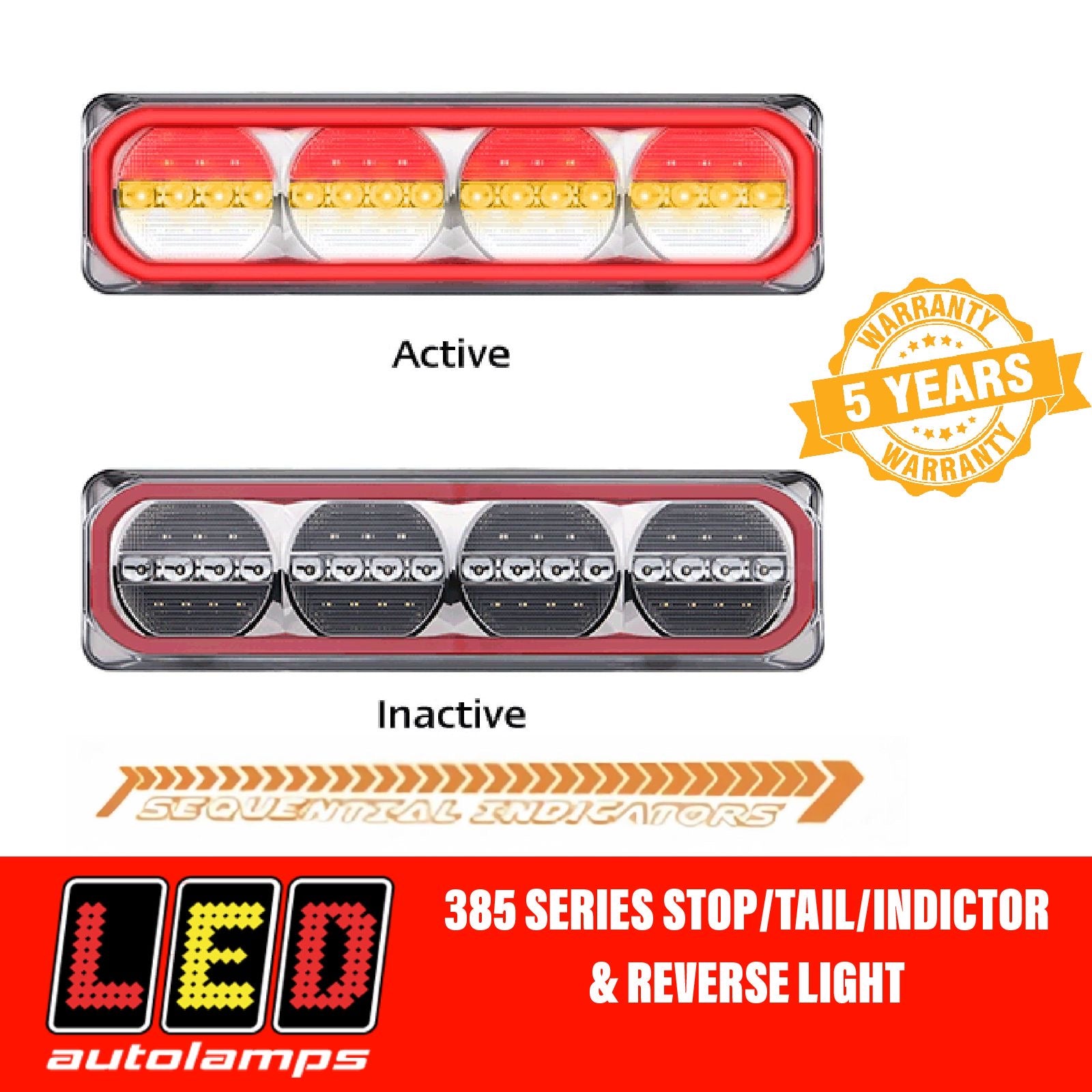 Pair LED AUTOLAMPS 385ARWM-2 MAXILAMP Sequential Indicator LED Taillights