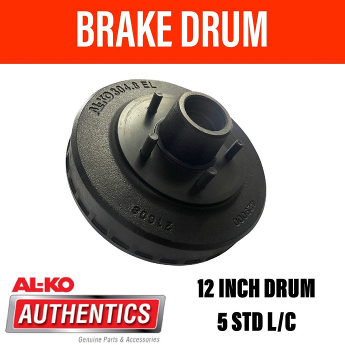 AL - KO 12 Inch 5 Stud Brake Drum Suit 2T Bearings - R&M Trailer Spares429002