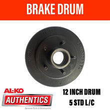 Load image into Gallery viewer, AL - KO 12 Inch 5 Stud Brake Drum Suit 2T Bearings - R&amp;M Trailer Spares429002