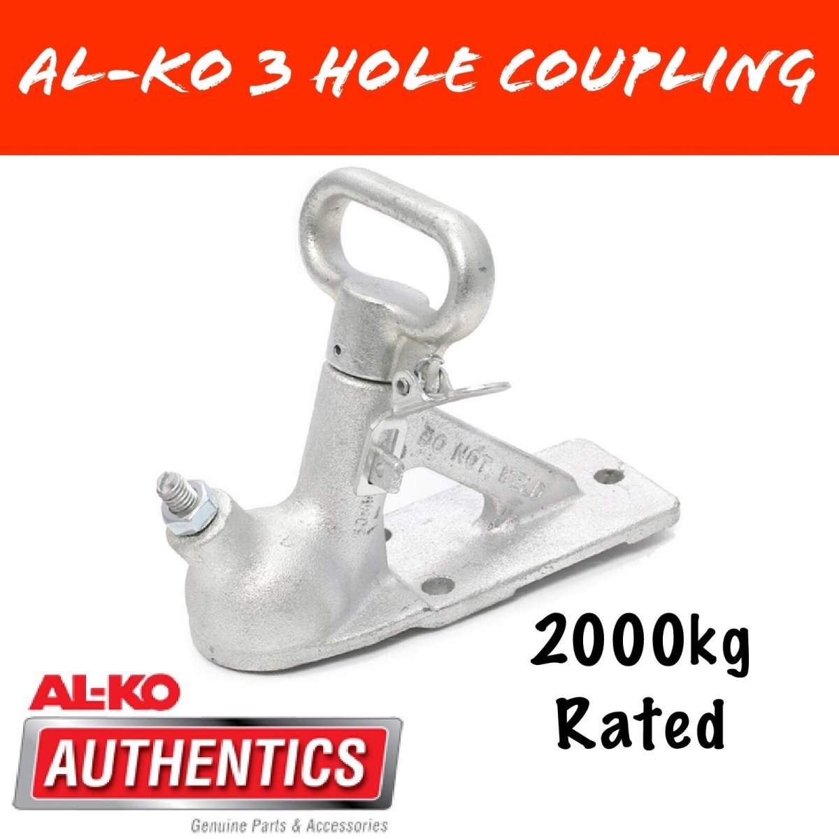 AL - KO 2000KG Coupling 3 Hole Unbraked - R&M Trailer Spares614070PL