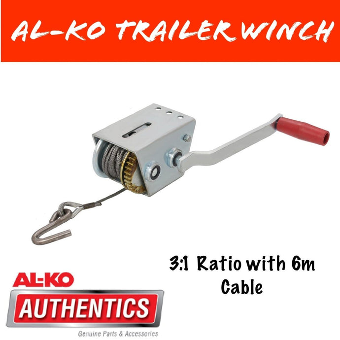 AL - KO 3:1 HAND WINCH With Wire Cable and S/S Hook - R&M Trailer Spares636003