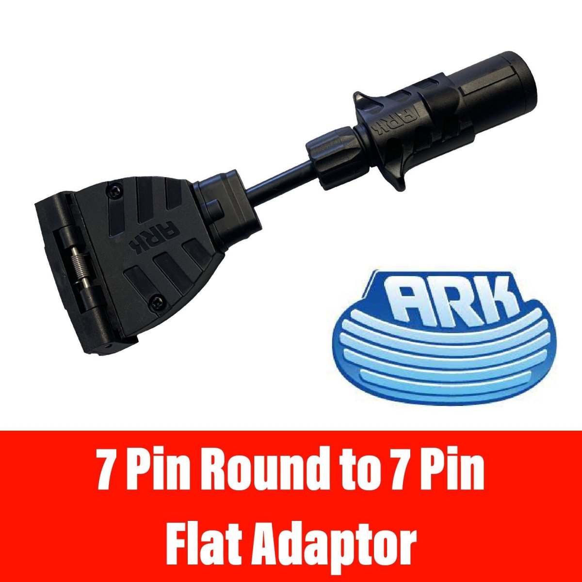 ARK 7 PIN SMALL ROUND TO 7 PIN Flat Adaptor - R&M Trailer Spares7S2FP