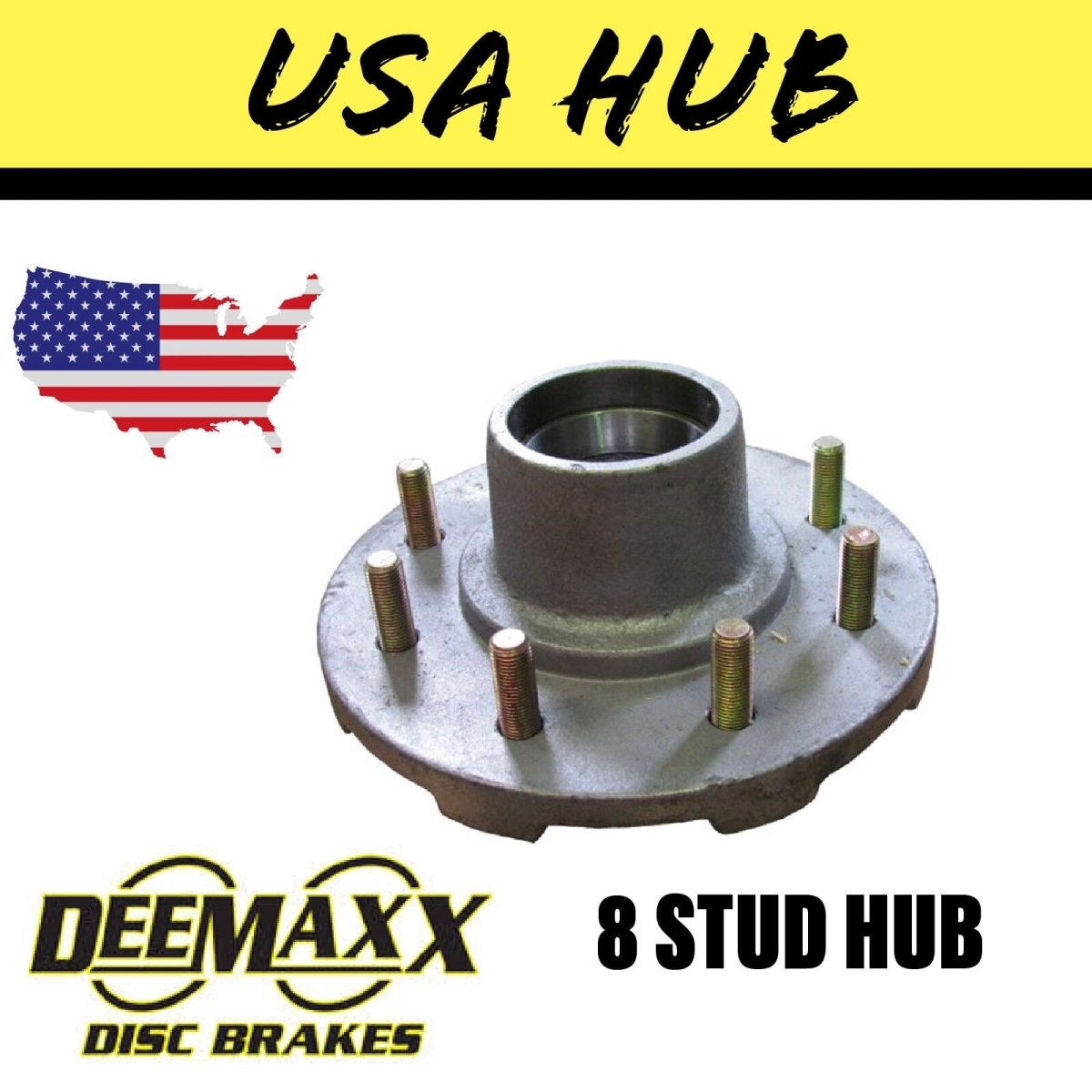 DEEMAXX 8 STUD HUB SUIT DEXTER 7000LB Bearings - R&M Trailer SparesHUB - 865 - GALV
