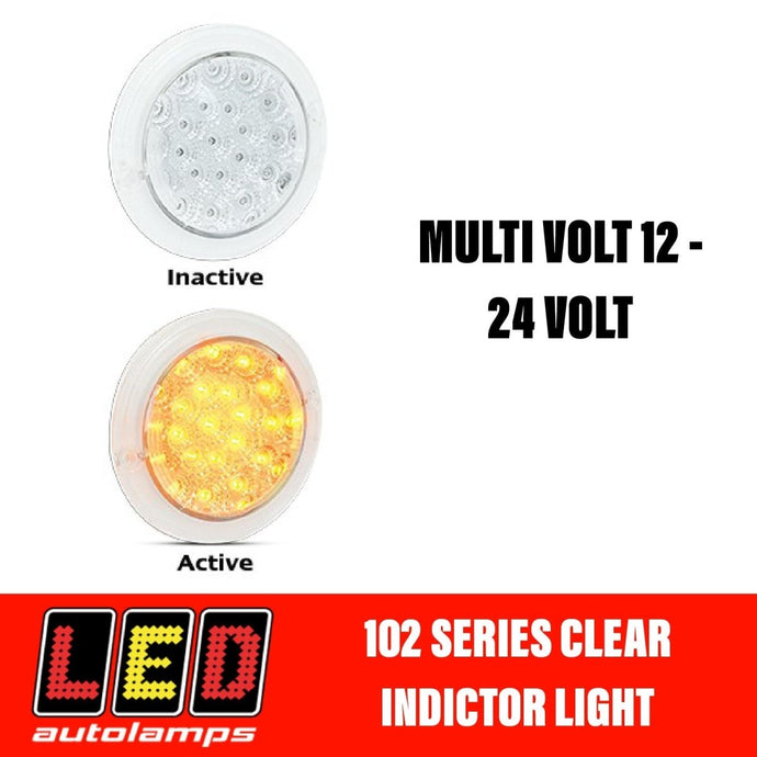 LED Autolamps 102 Series Clear Single Function Orange Indicator LED Light - R&M Trailer Spares102ACM