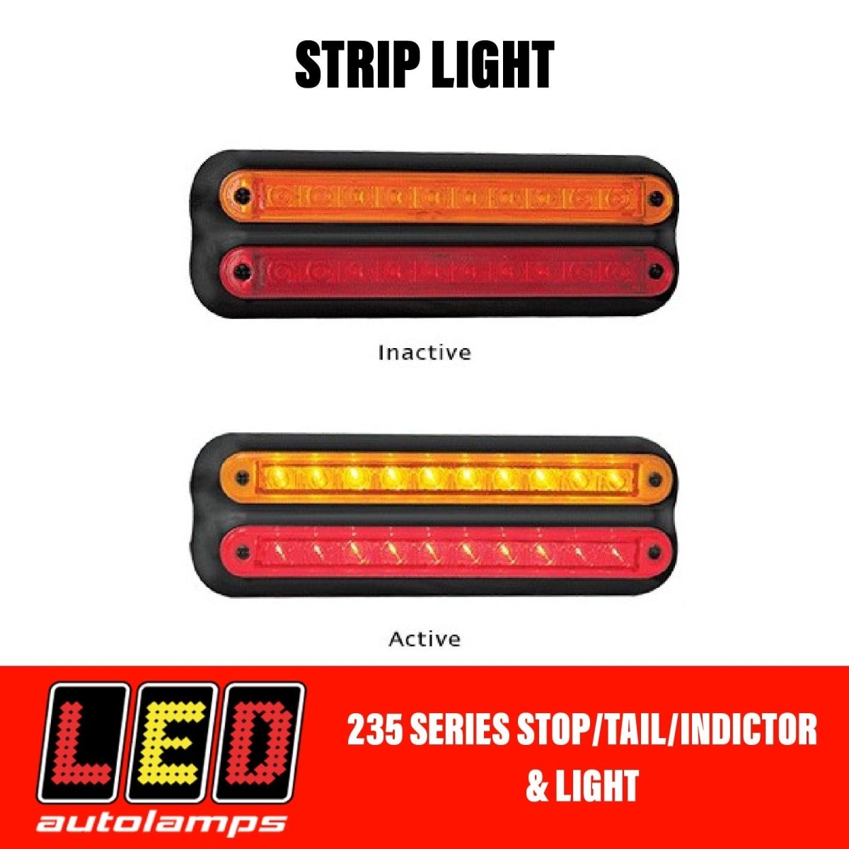 LED Autolamps 235BAR12 Stop/Tail and Indictor Strip Light - R&M Trailer Spares235BAR12