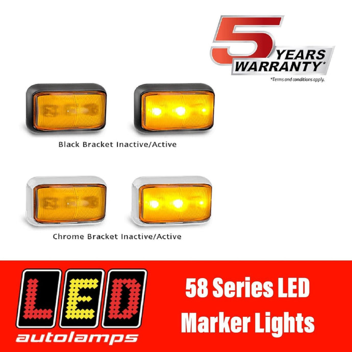 LED AUTOLAMPS 58 SERIES ORANGE LED Marker Light - R&M Trailer Spares58AM