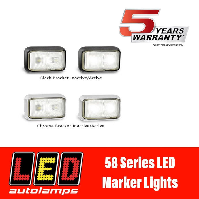 LED AUTOLAMPS 58 SERIES WHITE LED Clearance Light - R&M Trailer Spares58WM