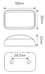 LED AUTOLAMPS 58 SERIES WHITE LED Clearance Light - R&M Trailer Spares58WM