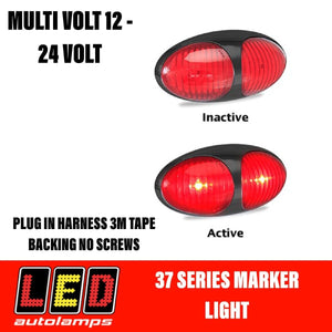 LED AUTOLAMPS Red Marker Lamp Easy Fit 3M Tape 5 Year Warranty - R&M Trailer Spares37RM