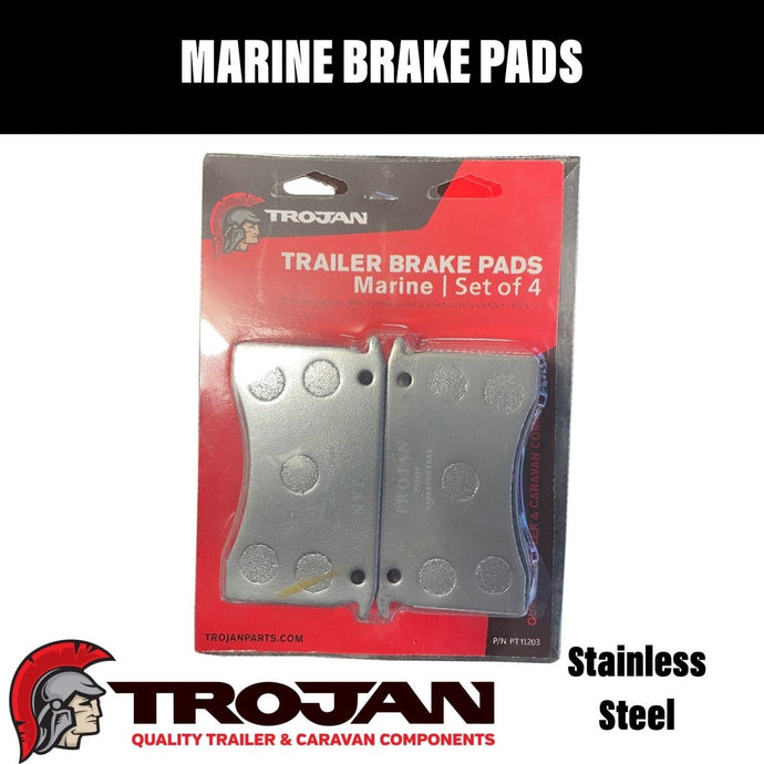 Trojan Stainless Steel Brake Pads Suit Mechanical Calipers - R&M Trailer SparesPT11203